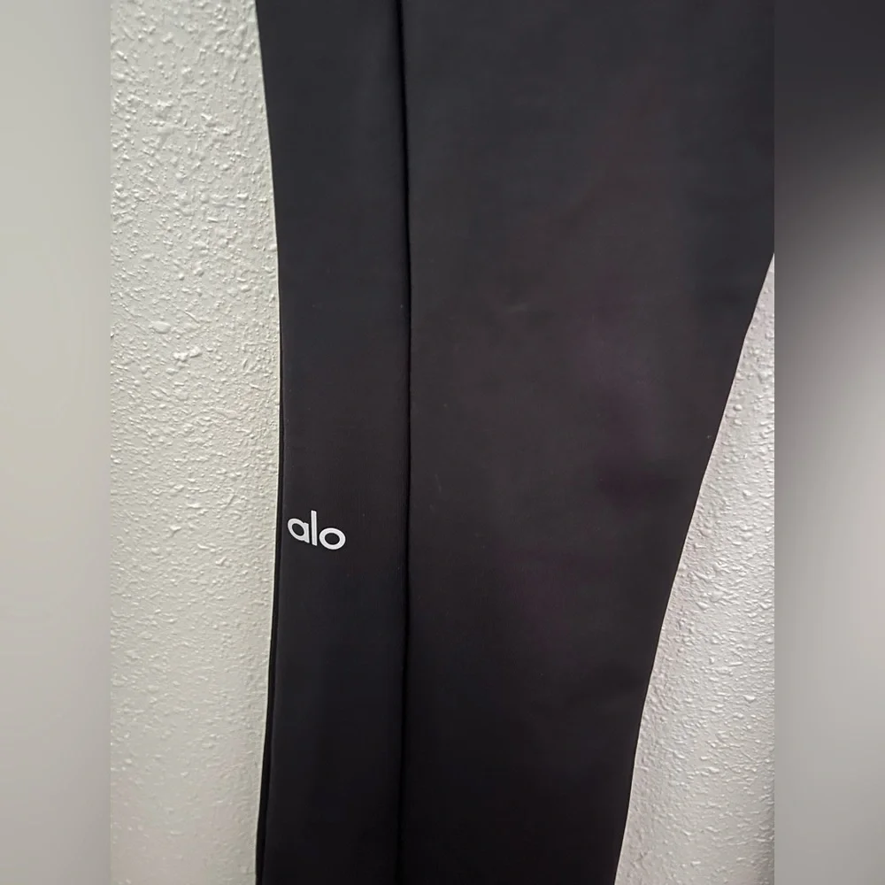 New Alo Yoga High Waist Zip It Flare Legging In Black Size Small New